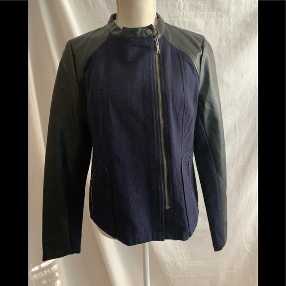 NWOT Blue Moto Jacket Large - Picture 2 of 12